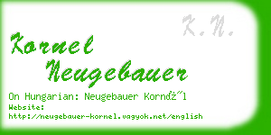 kornel neugebauer business card